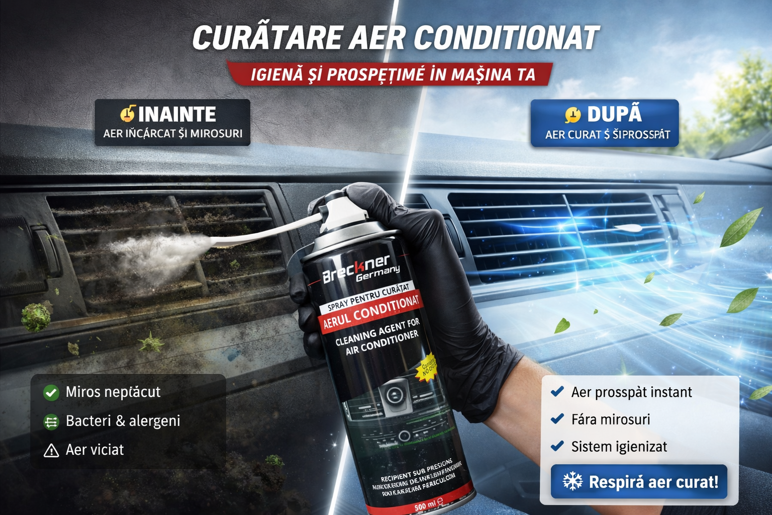 Spray igienizare AC auto