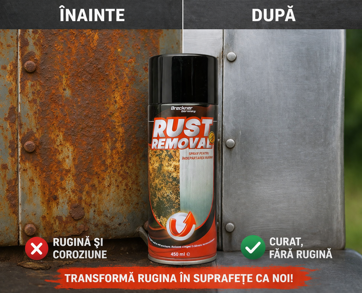 Spray indepartat rugina